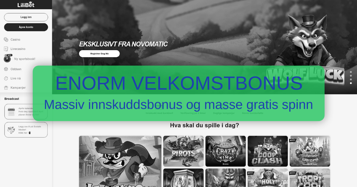 Lilibet Casino Norge - Beste casino bonus og raske uttak